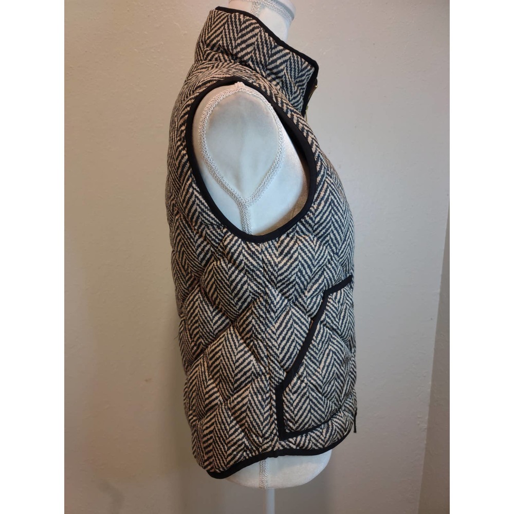 J. Crew Excursion Quilted Down Black & Tan Vest - image 4